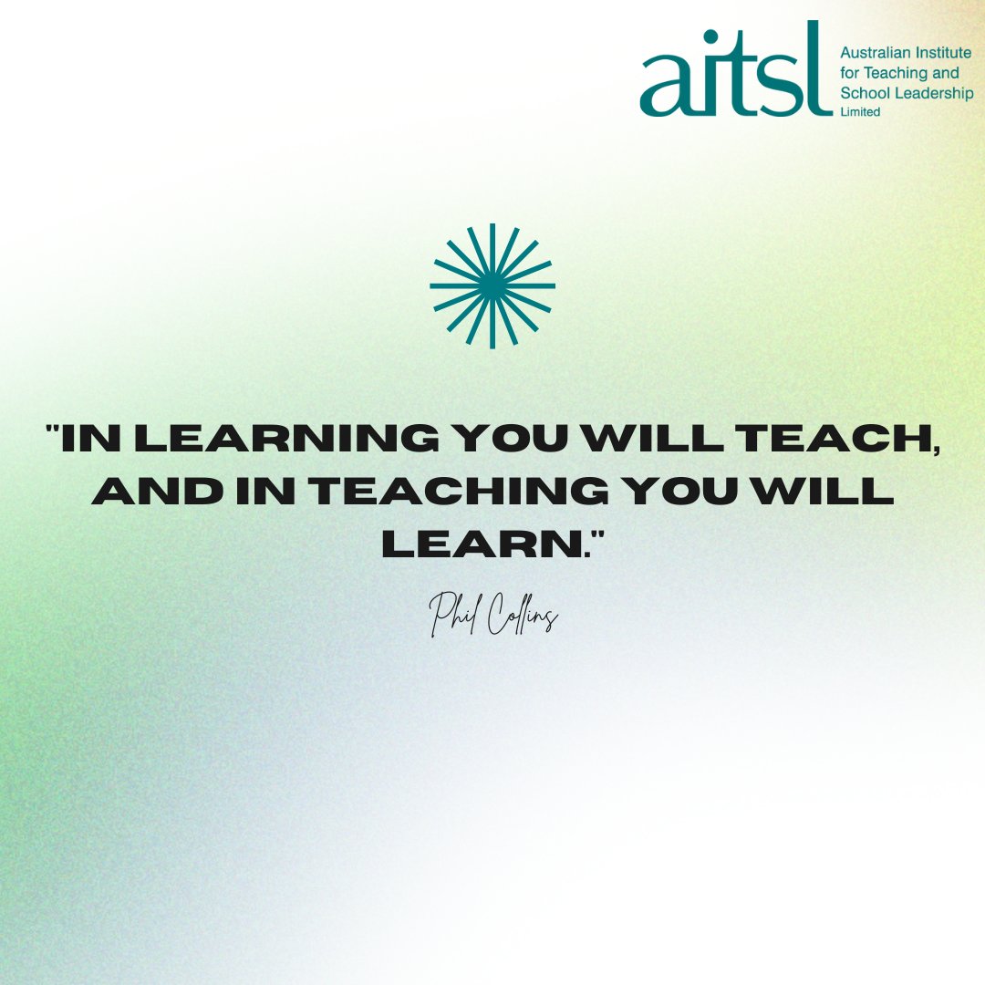 aitsl's tweet photo. Thought-provoking words from none other than Phil Collins 🎤. What do these words mean to you? 

#aitsl #teachers #leaders #expertise #mondaymotivation https://t.co/3nMHTFeEAy