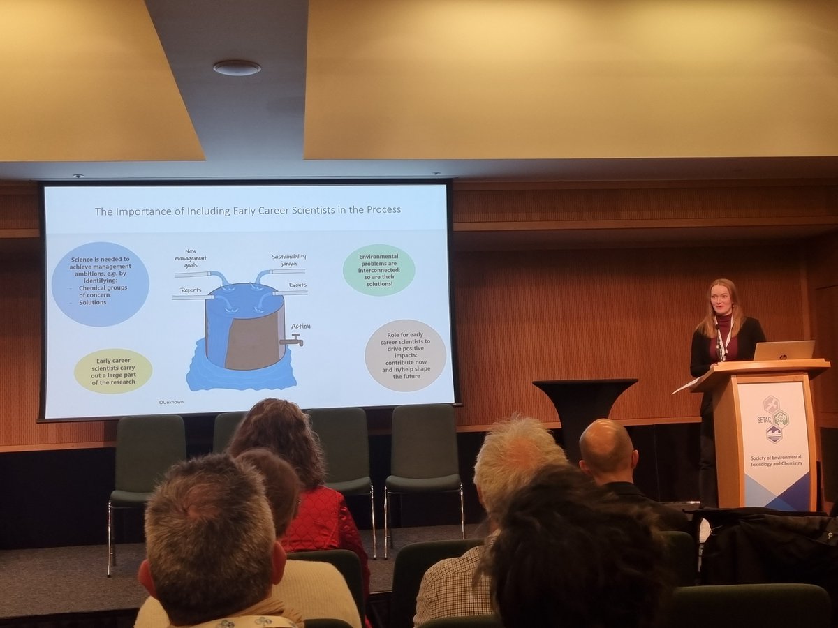 Today at #SETAC2023 in Dublin, @joankevd gave an excellent pitch on why it is important to include early career scientists in the policy discussions such as those around creation and functioning of intergovernmental panel on #chemicals  and waste