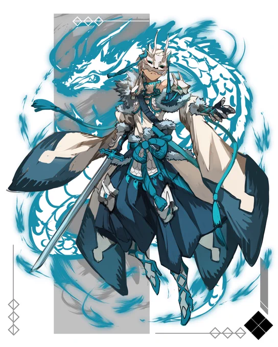白龍の剣士キャラデザ #illustration #創作