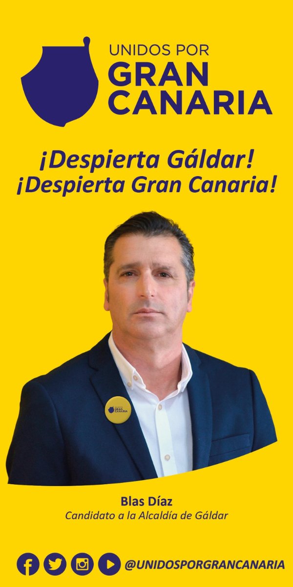 Juntos podemos hacer la diferencia. ¡Despierta Gáldar! 

 ¡Apoya a Blas Díaz para el ayuntamiento de Gáldar! 

#despiertagaldar #despiertagrancanaria💛💙