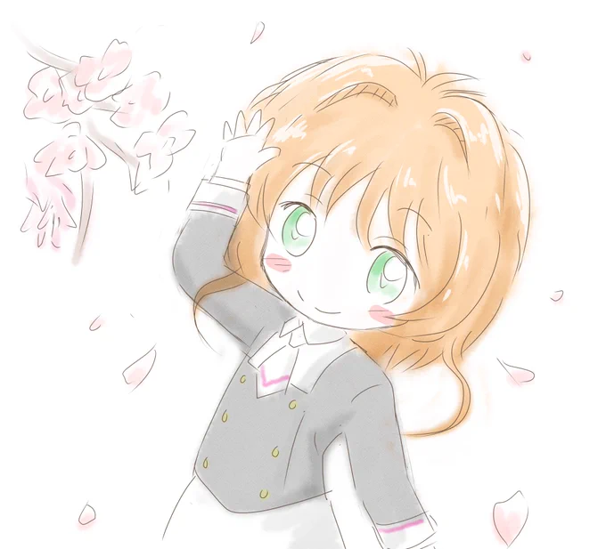 以前に描いていたけど～(=゜ω゜)ノウニャンコあげずにいたさくらちゃん(ノシ'ω')ノシッポバンバン!#カードキャプターさくら #木之本桜 