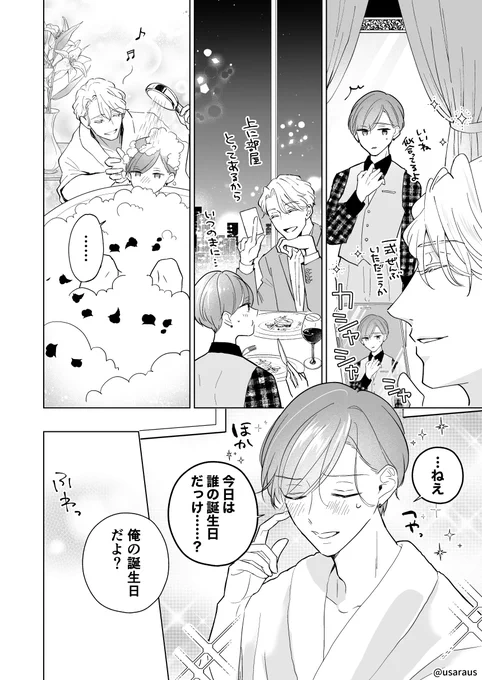 スパダリの誕生日祝うとこうなる
#創作BL
#うーさら 