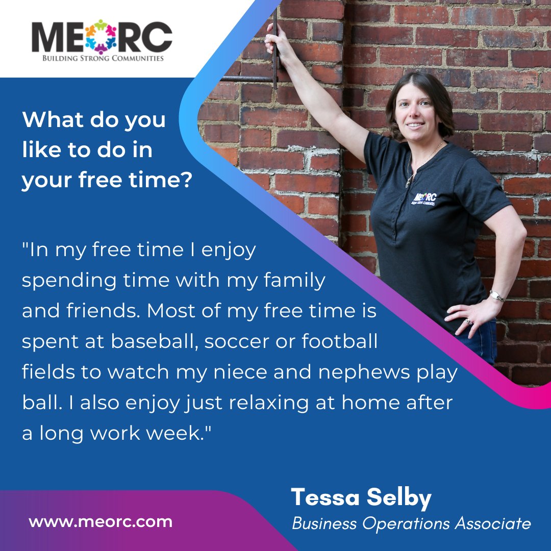 MEORC3's tweet photo. Today's #MeetMEORCMondayhonors Tessa Selby!
#MEORC #BuildingStrongCommunities https://t.co/gIp7MmYrIN