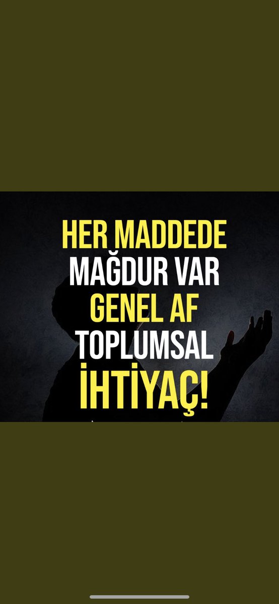 Suç işledik Affedin demiyoruz ki! 

Adil yargılamadınız, haksız ve orantısız cezalar ile hayatımızı elimizden aldınız

Artık yeter Geri verin diyoruz! 

Bunun karşılığı MADDE AYRIMSIZ Af demek ise AF istiyoruz 
Mahkumun Umudu Kılıçdaroğlu