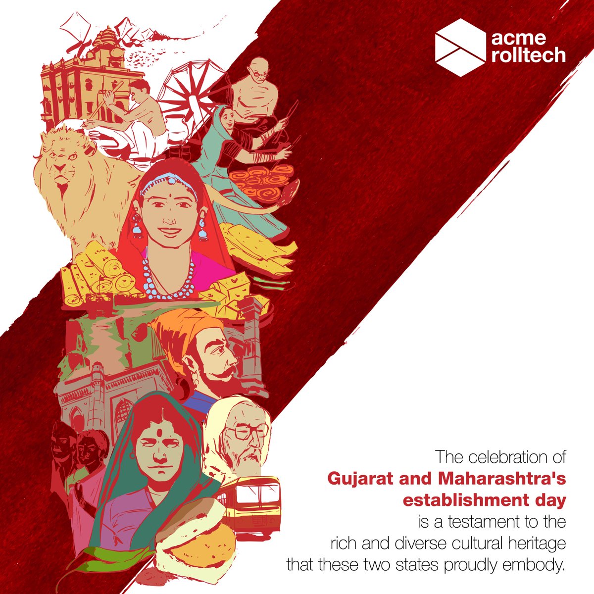 AniloxIndia's tweet photo. May the spirit of Gujarat and Maharashtra Day bring you happiness. Wishing you all the very best on this special day.
#gujaratday #maharashtrian #MaharashtraDay #gujarati #acmerolltech #atac #aniloxsleeves #ACMEinAhmedabad https://t.co/9wYOefKLG5