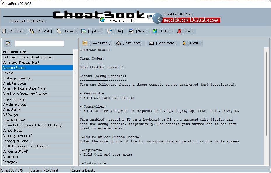 cheatbook's tweet photo. Cheatbook (05/2023) - Issue May 2023 - Cheatbook is a Cheat-Code Tracker with Tips, Hints for several popular PC Action and Adventure Games. While die-hard gamers would hate to hear that some players receive help in their games, it is sometimes

https://t.co/2MuhZhwvmY https://t.co/niAhWTUc1x