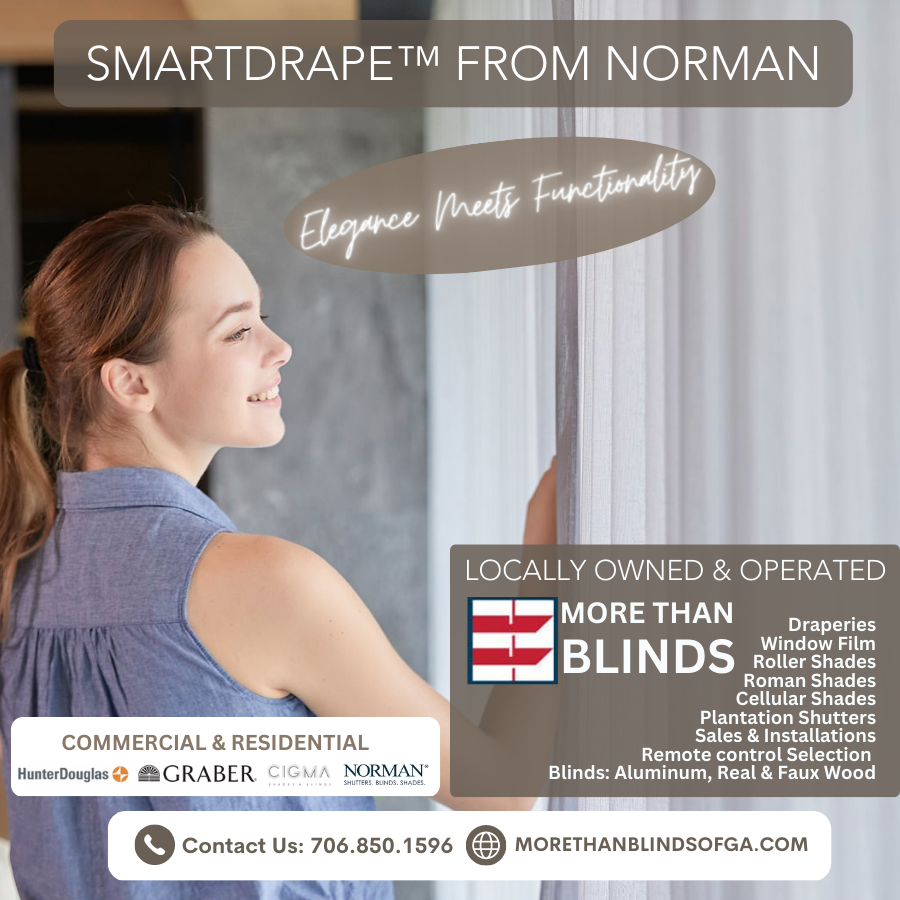 morethanblinds1's tweet image. The award-winning SmartDrape™ from Norman combines the feel of drapery with a delicate architectural touch. 

SmartDrape™ is the ultimate combination of convenience and elegance.

#MoreThanBlinds #SmartDrape​ #Norman #WindowTreatments 

706.850.1596

bit.ly/3FZVfRO