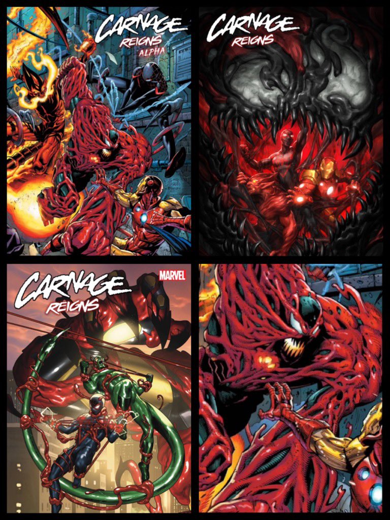 New ✨#MarvelCosmic✨ #comics this week for #NCBD (5/3/23)
✨
Carnage Reigns Alpha #1
✨
W-#AlexPaknadel/#CodyZiglar,A-#JuliusOhta & more
✨
A-#RyanStegman
B-#KendrickLim
C-#TaurinClarke
✨
#Carnage #Marvel #MarvelComics
