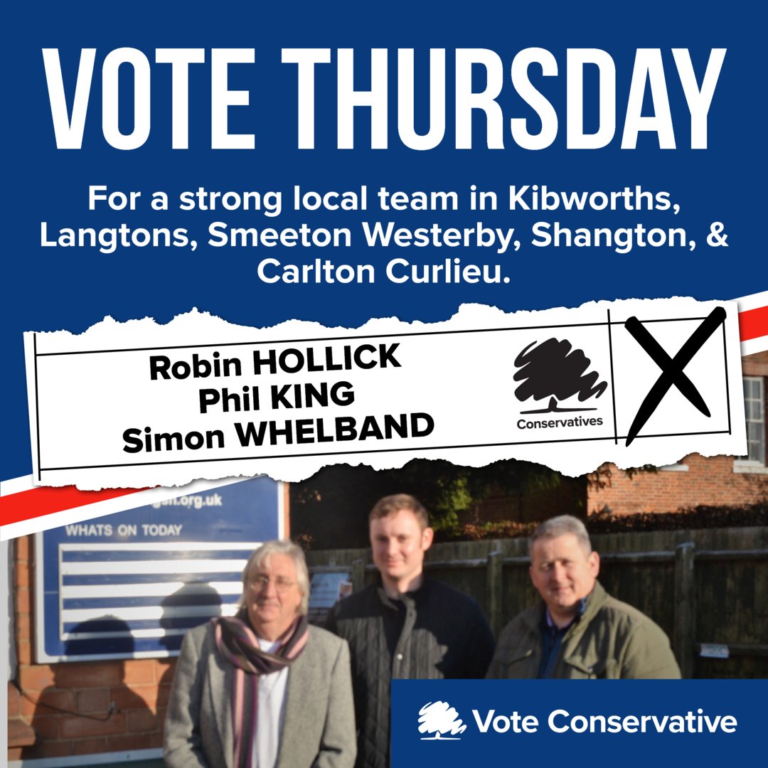 CllrPhilKing's tweet photo. #VoteConservative #May4th
#Kibworths #Langtons #SmeetonWesterby #Shangton #CarltonCurlieu
#RobinHollick
#PhilKing
#SimonWhelband https://t.co/fkJGU8MeD3