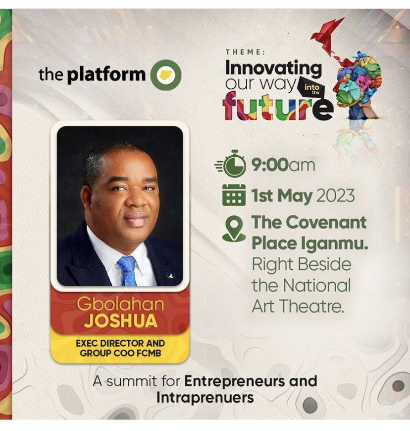 TCNYaba's tweet image. Currently speaking Gbolahan Joshua 
 #ThePlatformNG 

For every business that will live long, it has to reinvent itself