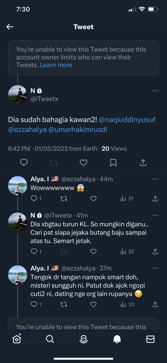 naqiuddinyusuf's tweet photo. @iTweetx @ezzahalya @reereenishak @umarhakimrusdi Bkpe aku xleh tgk pun? Aku kena block ke? 😂 https://t.co/18fXWeAUW0
