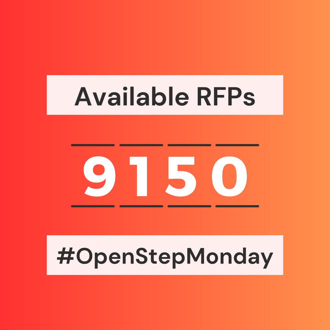 OpenStepIO's tweet image. Happy Monday!  This week we have over 9,000 RFPs to help you find your next business opportunity! 

***Openstep&apos;s Search is still in FREE BETA mode : link in bio***

#OpenStepMonday #Bids #RFP