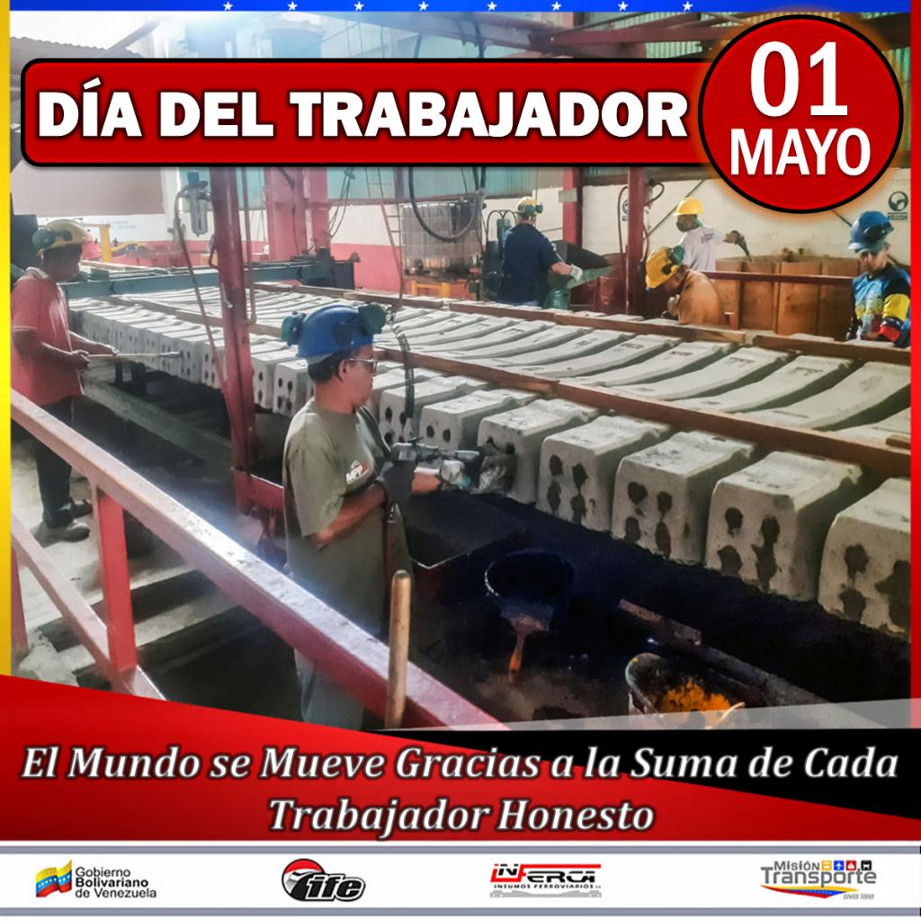 INFERCAc_a's tweet photo. Hoy #1Mayo se Celebra el Día Internacional del Trabajador.
✊¡Feliz Día Trabajadores y Trabajadoras!✊
@TransporteGobVe
@HAbreuMRT
@rvaraguayan
@NicolasMaduro
@planwac
@dcabellor
@TareckPSUV
@nixonlalvarez
#INFERCA
#IFE
#TUPAMARO
#efemérides
#DiaDelTrabajador
#trabajoypatria https://t.co/Zatbx6HuBY