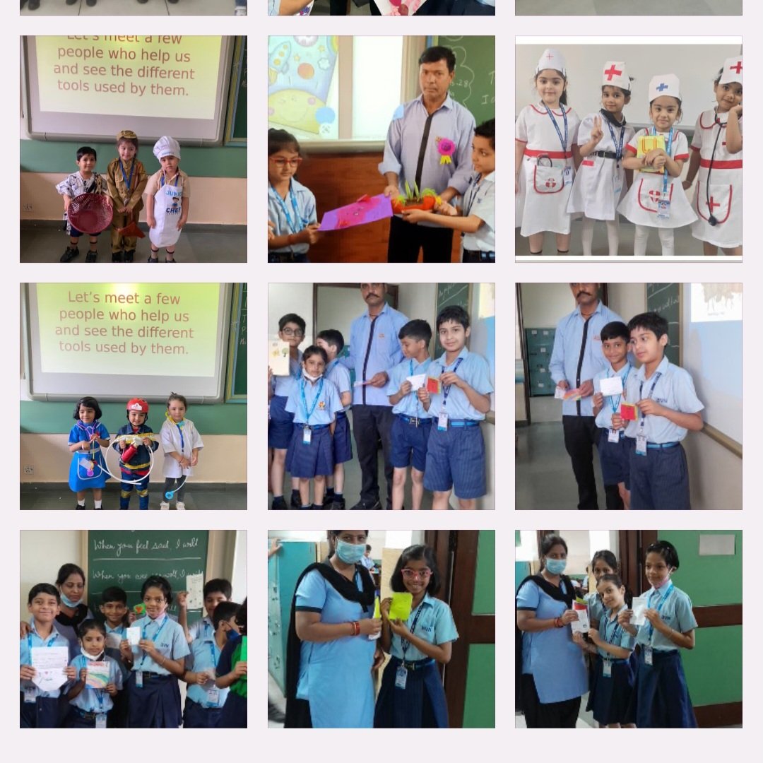 BVN_delhi's tweet photo. The students of BVN jr school mirrored the importance of workers by
“ Stepping into character and owning the stage! “
We honoured the steadfast dedication of our workers by giving plants and badges to pay homage to the hard work and for driving the society forward . https://t.co/wQXstoIW4B