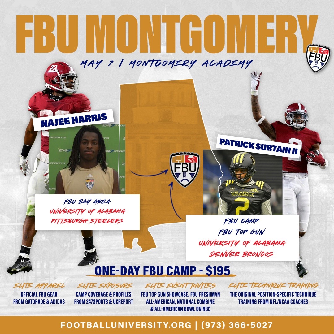 Marcusdent93's tweet photo. One of the most exciting and productive camps in the country! Learn new skill sets taught by some of the best coaches in the country! Sign up today for FBU in Montgomery AL. 

Call  973-366-5027
registration@footballuniversity.org Click
https://t.co/R4Jj1X5IOZ https://t.co/mjOWlKH5OY