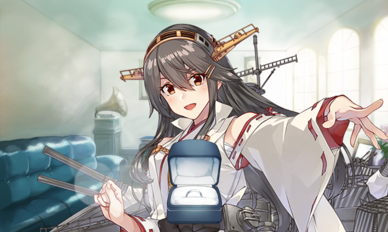 榛名(艦これ) ,haruna_kai_ni_(kancolle) 「僕たちケッコンしました!!!」|MONTE@大湊のイラスト