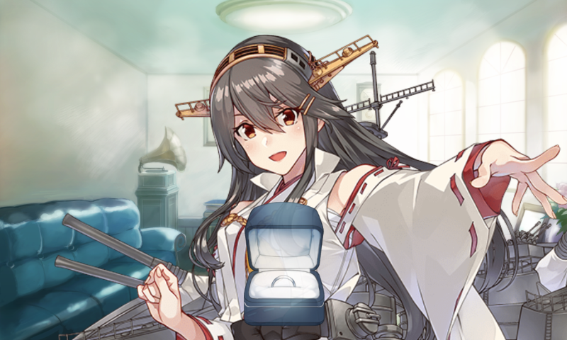 榛名(艦これ) ,haruna_kai_ni_(kancolle) 「僕たちケッコンしました!!!」|MONTE@大湊のイラスト