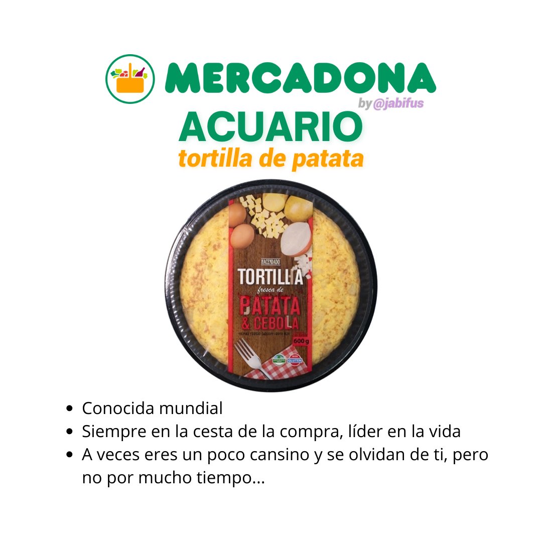 jabifus's tweet photo. Qué producto de Mercadona eres según tu signo🥞
Parte 3/3 https://t.co/IjbbqB0h3N