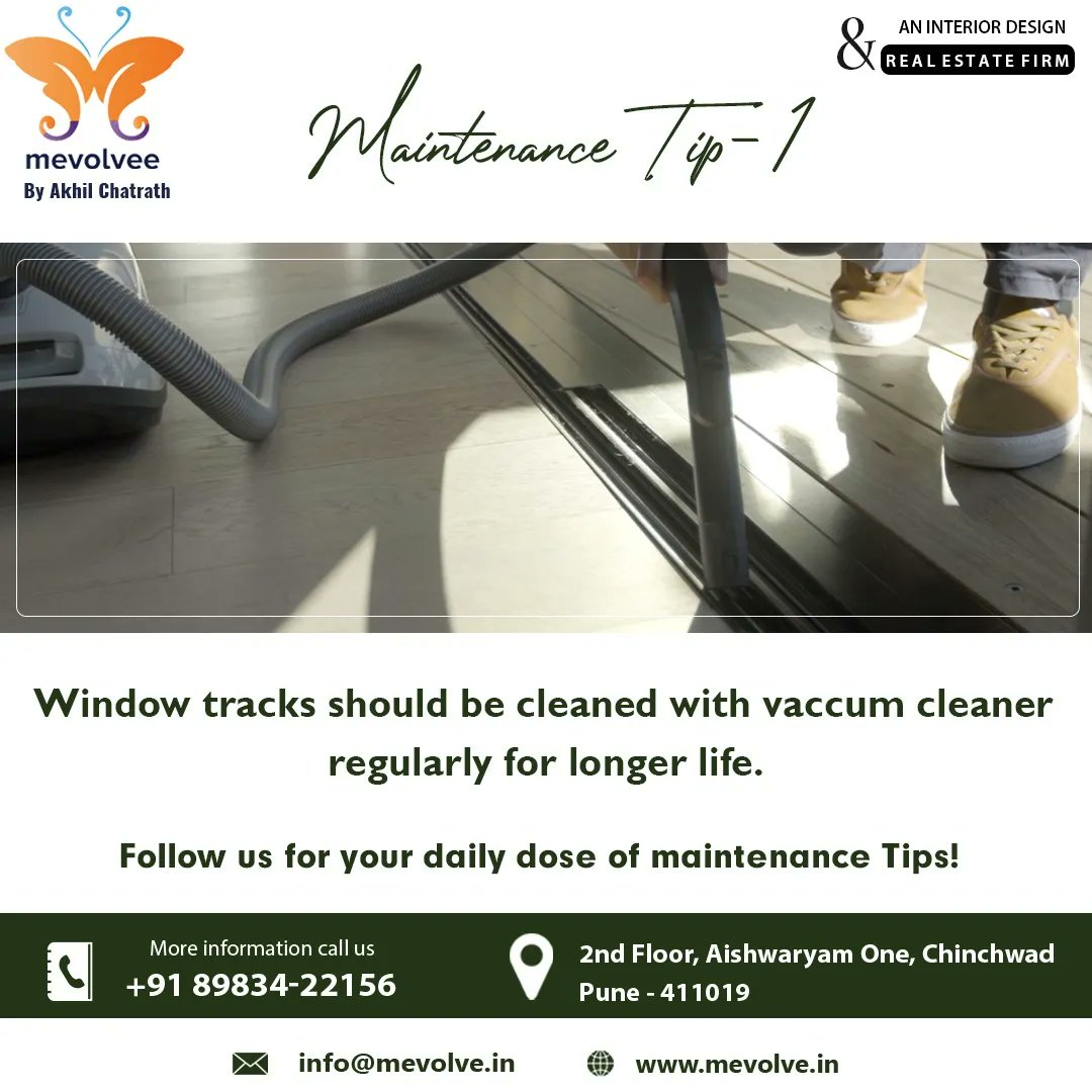 Mevolvee's tweet photo. Maintenance Tip #1
.
#interiordesign #design #interior #interiordesigner #interiorstyling #luxury #designer #realestate #architect #pune #mevolvee #realestateconsultant #propertymanagers #investmentconsultants #akhilchatrath #mevolvein #mevolvebyakhilchatrath #homemaintenance https://t.co/H7fOFk8q1H