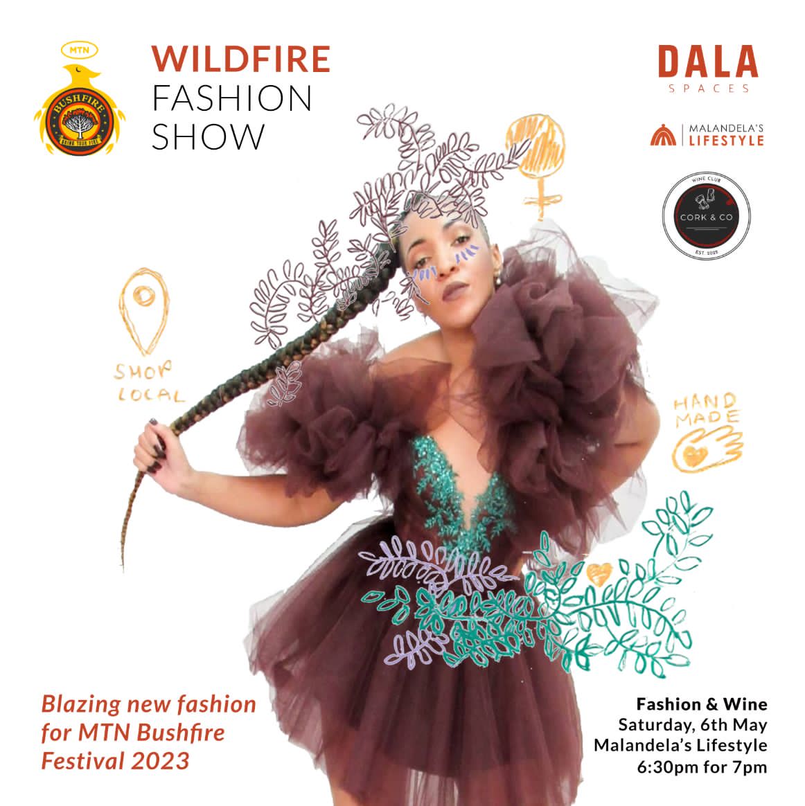 Come join us this Saturday, 6th of May at Malandela's Lifestyle for some outfit inspiration for this years Bushfire from Eswatini top designers. Show start at 6:30 pm