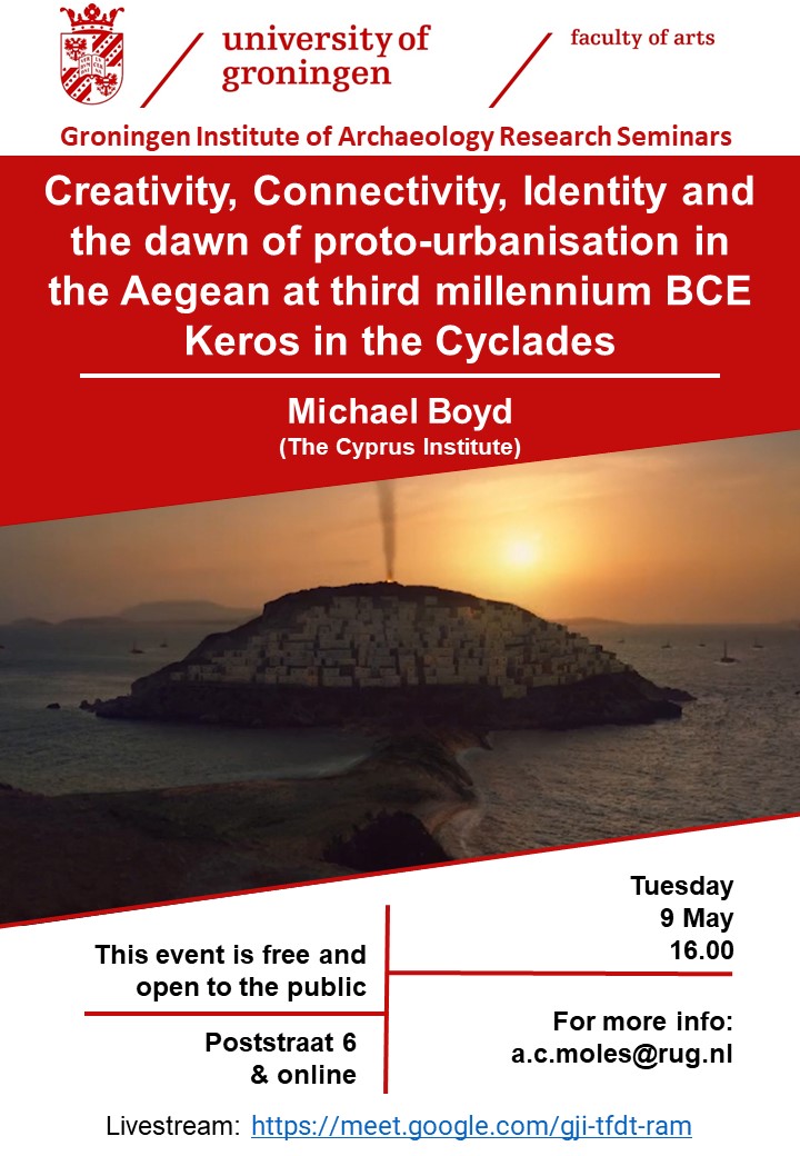 annamolesosteo's tweet photo. Next GIA Research Seminar: Michael Boyd (with the collaboration of Colin Renfrew and the Keros Research Team) Tuesday 9th May at 4pm (CEST) https://t.co/4pCZ2JCz76 #keros #cycladic #archaeology @FacultyofArtsUG https://t.co/jNcYMefwfp