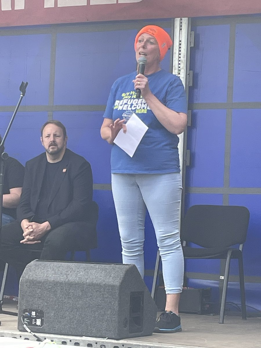 NEUEastMidlands's tweet photo. Louise Regan of @NEUnion tells #Chestefield #Mayday that the #NEU now has over 500,000 members as thousands have joined the union to take action! #Solidarity #EnoughIsEnough #PayUp #TeacherStrike https://t.co/8E0FPuKD9t
