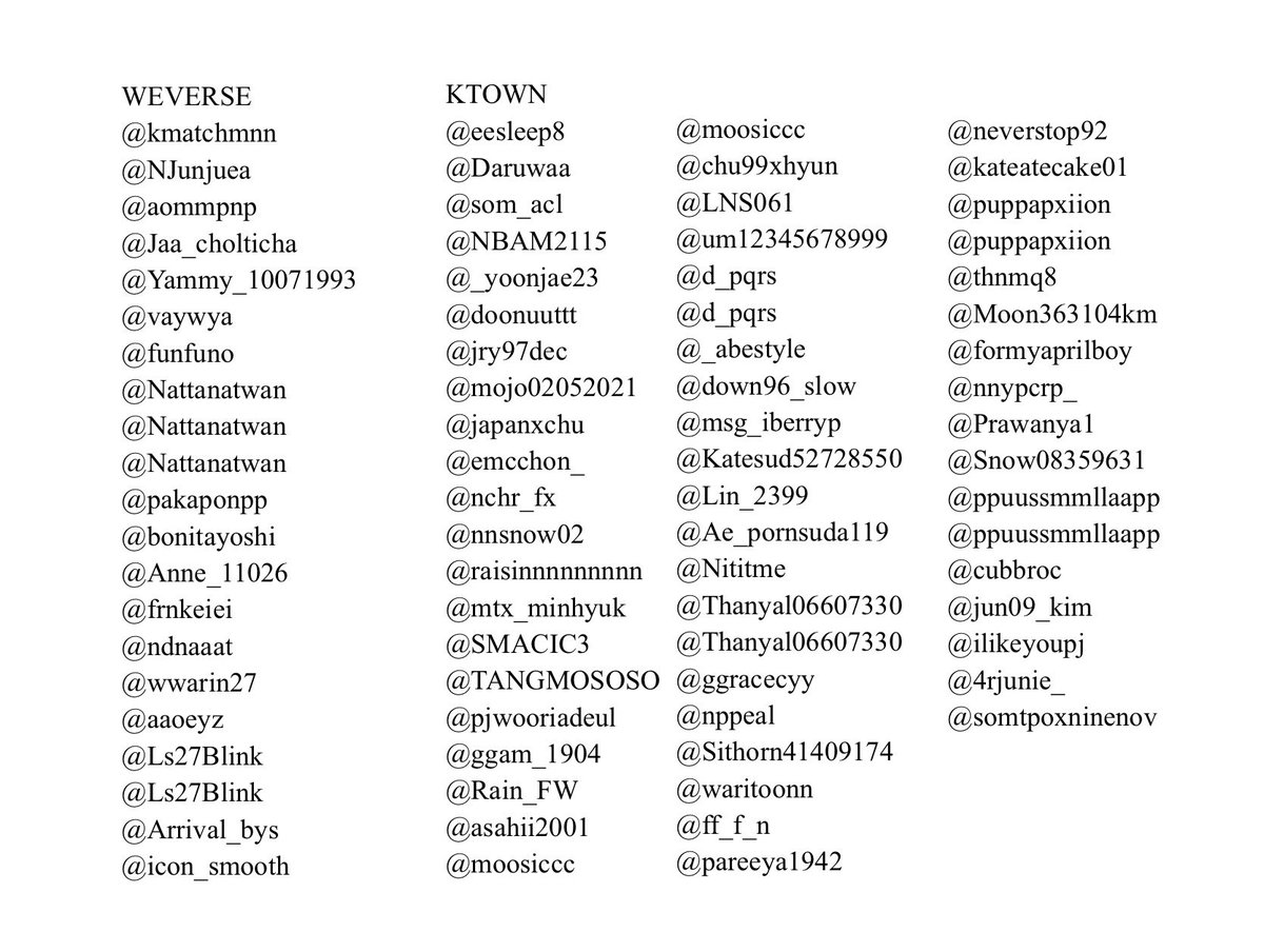 linnies_S's tweet photo. คืนนี้ 21:00น. จะมาไลฟ์ใน tiktok สุ่มผู้โชคดีที่จะได้รับ ตกต&amp;พรล ที่ได้มาจาก ktown &amp; weverse นะคะ 
- ktown (สุ่ม2ท่าน ท่านละ 1รางวัล)
- weverse (สุ่มพรลสดฮยอนซอก 1รางวัล)
ลิสรายชื่อลคที่มีสิทธิ์ลุ้นค่า https://t.co/CaFO30xt6H