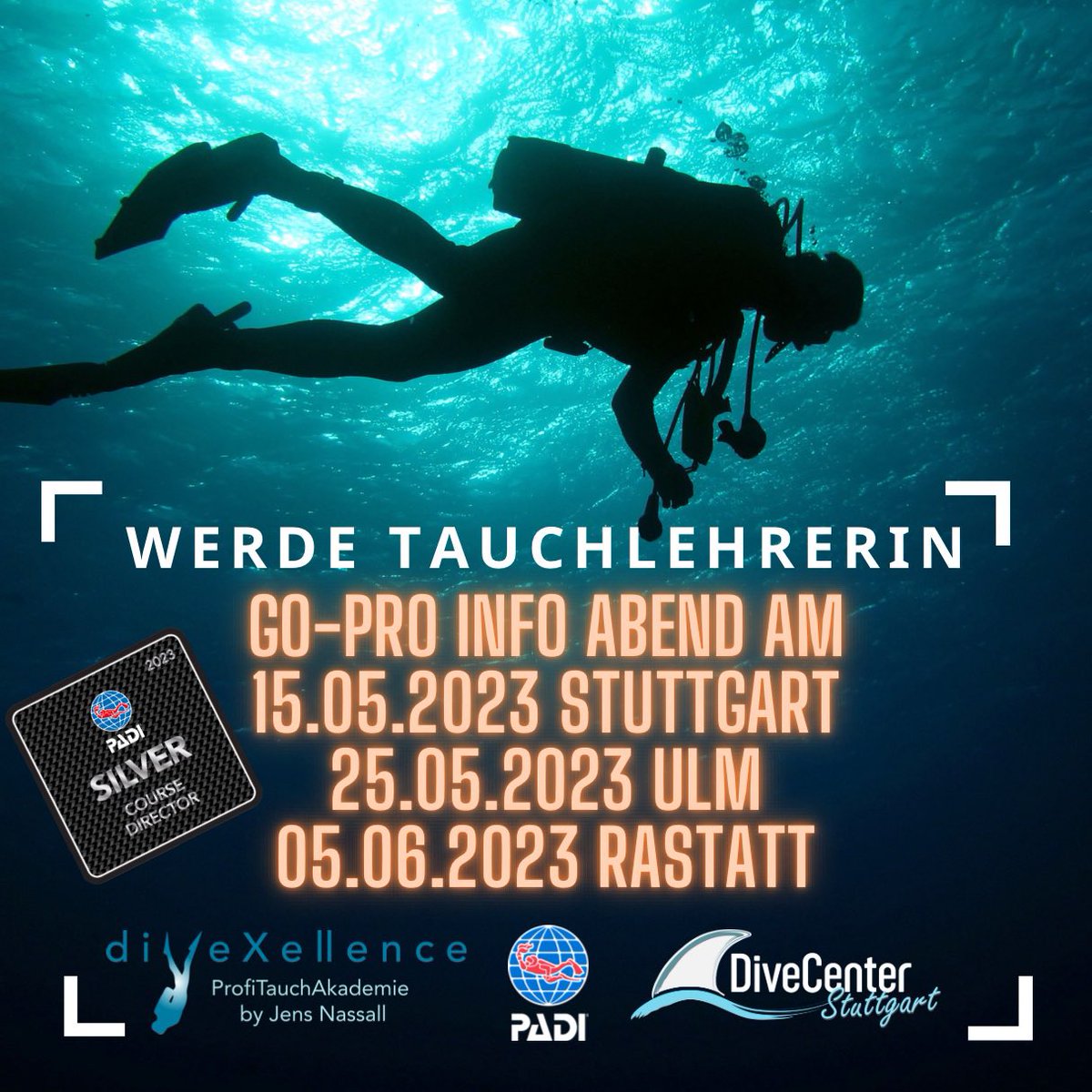Info-Abend für alle Taucher egal welcher Stufe. Wie wird man Pro und warum bei uns. Melde Dich und komm vorbei. 
<a href="/PADI/">PADI</a> @Jens <a href="/TauchfabrikR/">Tauchfabrik Rastatt</a> <a href="/_DiveCenter_S/">DiveCenter Stuttgart</a> #tauchlehrerwerden #tauchlehrer #tauchschule #divemaster #padipro #ulm #stuttgart #karlsruhe #bodensee