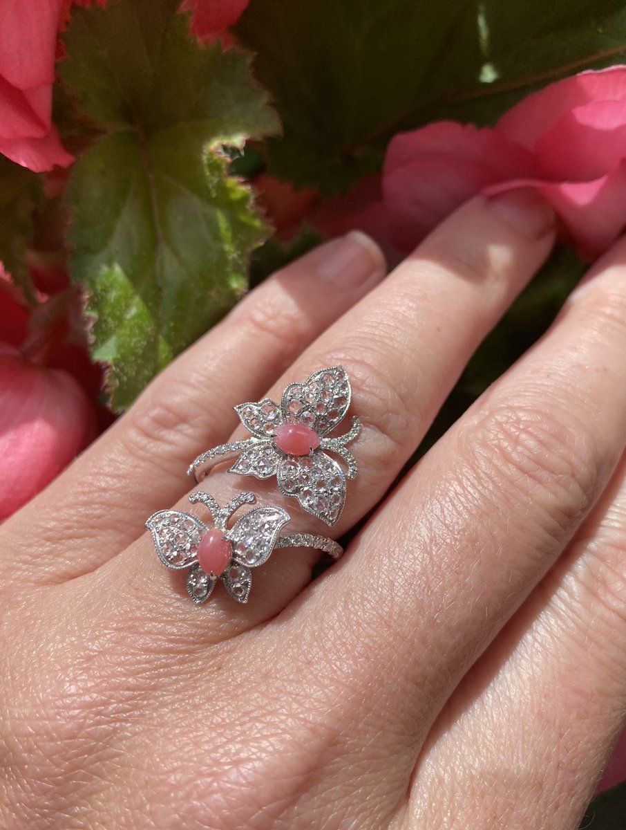 craigerdrake's tweet photo. Diamond and coral double 🦋 ring… so sweet + delicate. https://t.co/QPLZLaeC7Y