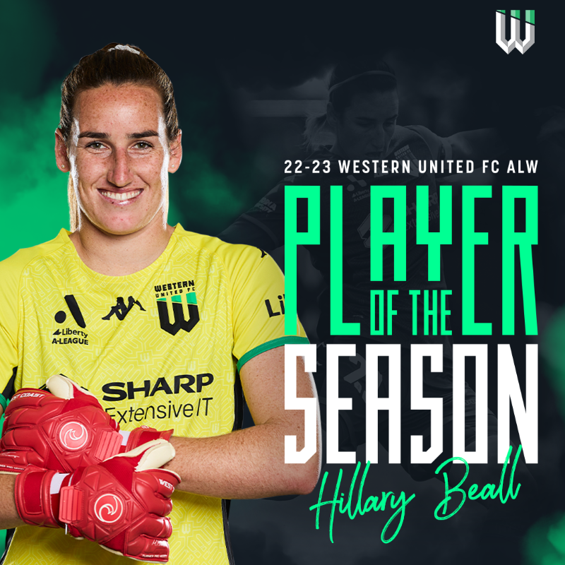 wufcofficial's tweet photo. Hillary Beall is our first ever @aleaguewomen Player of the Season winner👏💚🖤

What a season in goal from our No.21💪