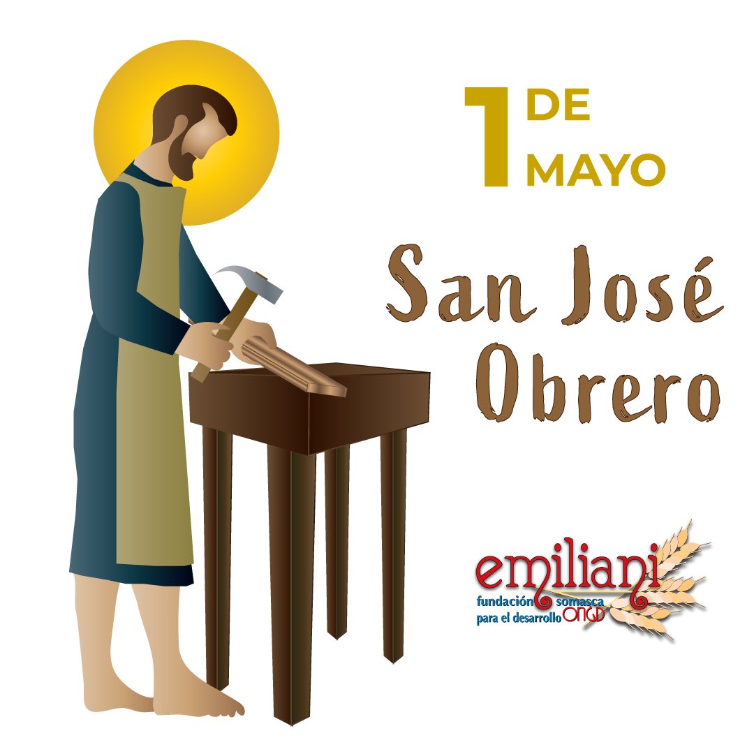 OngdEmiliani's tweet photo. El 1 de mayo la Iglesia celebra la Fiesta de San José Obrero, patrono de los trabajadores, fecha que coincide con el Día Mundial del Trabajo.

Feliz día del trabajador, Feliz día de San José Obrero 
#Díadeltrabajador
#SanJoséObrero
#PadresSomascos
#PorunTrabajoDigno https://t.co/se6Lluz7cK