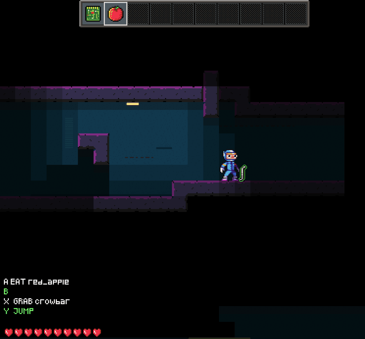 tonywarriner's tweet photo. Time to craft the first tutorial level for Wormhole. First object to collect is, of course, a crowbar :) #indiedev #pixelart #arcadeadventure er #screenshotsaturday https://t.co/hTUktoLeBt