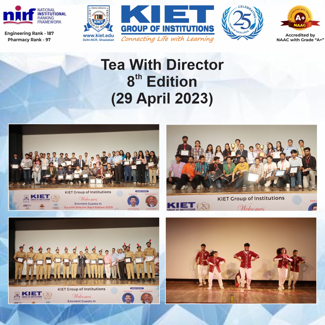Kiet_edu's tweet photo. #8th_edition of #Tea_With_Director was conducted on April 29. This event provides a platform for the students to exhibit their glorious #achievements through active participation in various #events.
#kiet_group_of_institutions #KIETGZB #kietengineeringcollege
#KIET #AKTU #AICTE https://t.co/2oj3iJGhNO