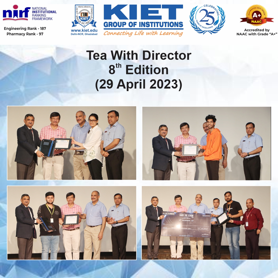 Kiet_edu's tweet photo. #8th_edition of #Tea_With_Director was conducted on April 29. This event provides a platform for the students to exhibit their glorious #achievements through active participation in various #events.
#kiet_group_of_institutions #KIETGZB #kietengineeringcollege
#KIET #AKTU #AICTE https://t.co/2oj3iJGhNO
