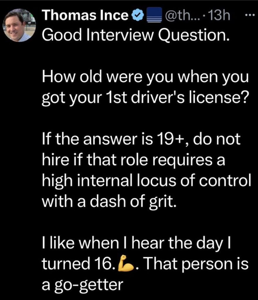 RightWingCope's tweet photo. I got my driver’s license on my 16th birthday but this is stupid. I guess anyone who lives in NYC has no grindset? https://t.co/HoBfdJu8Lz
