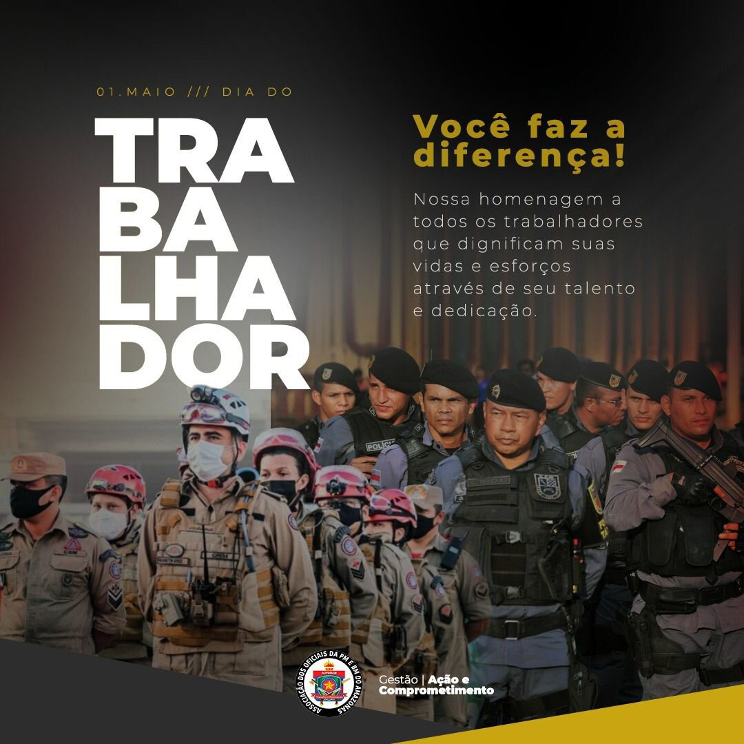AOPBMAM's tweet photo. A AOPBMAM homenageia os heróis de farda nesse Dia do Trabalhador. Nossos agradecimentos para aqueles que dedicam suas vidas a proteger e servir a população.

Parabéns pelo trabalho árduo e compromisso com a segurança de todos os amazonenses.

Feliz Dia do Trabalhador! https://t.co/rDD907z8SL
