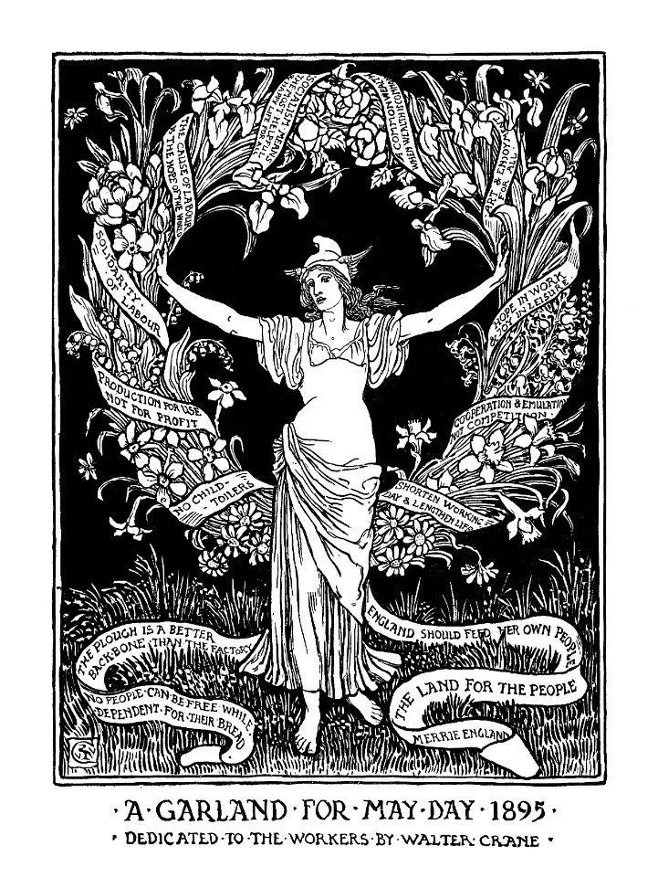 Happy May Day! Always a good opportunity to revisit Walter Crane’s work: historyworkshop.org.uk/activism-solid… <a href="/lauracforster/">Laura C Forster</a>