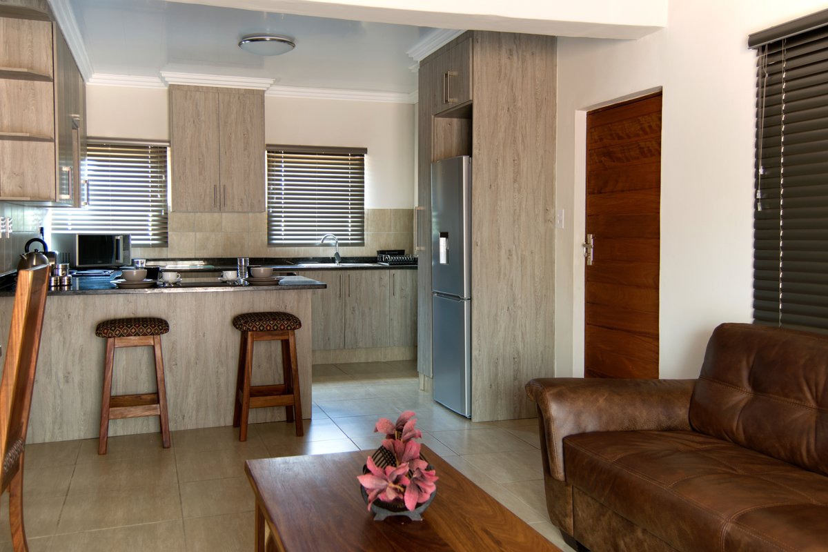 Each apartment features a fully equipped kitchen, with complimentary tea and coffee facilities, air conditioning and wireless internet access. We even have solar panels to ensure our guests do not have any loadshedding blues while staying with us! Contact us 060 558 7414.