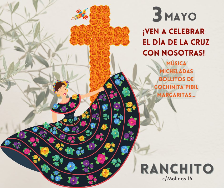 Ranchitomex's tweet photo. El 3 de mayo pásate a por una Michelada y un bollito de Cochinita Pibil. 🍻

Unas Cruces en las que estaremos todo el equipo disfrutando de unas cruces diferentes. 

¡Te esperamos!

Encuentras nuestro horario actualizado en Google. https://t.co/BxmiTky1aW