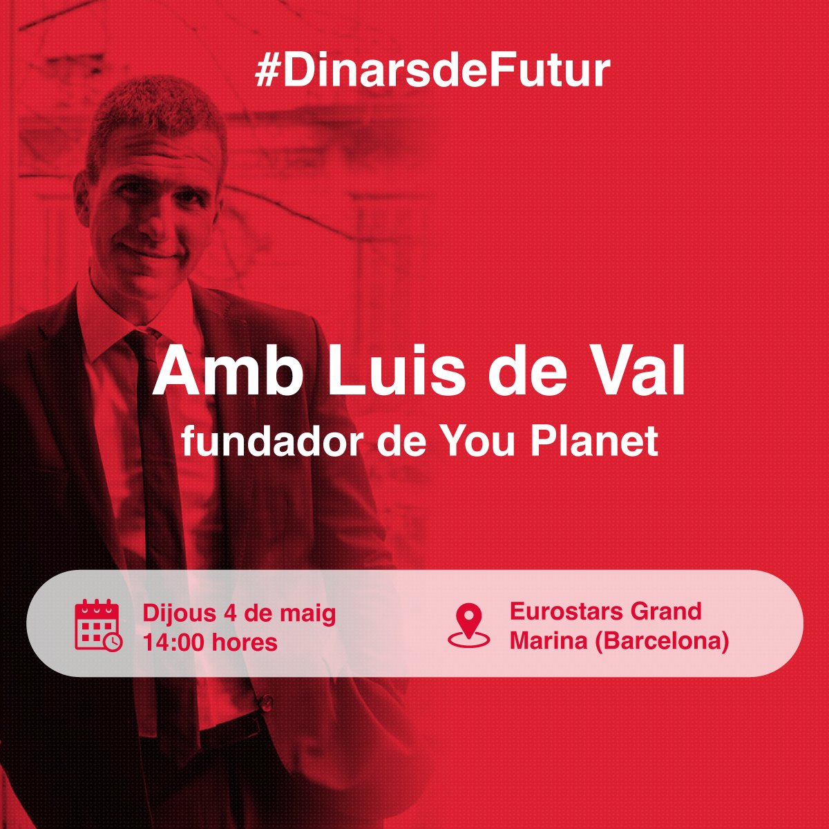 AIJEC (@aijec) on Twitter photo Ja t’has apuntat al proper #DinarsdeFutur protagonitzat pel fundador de @YouPlanet_es, <a href="/luisdeval/">Luis de Val</a>?
Les curiositats i l’èxit de la seva experiència emprenedora son algunes de les raons per no perdre-se’l. 👇🏼ow.ly/sRFC50NFM7L Ja t’has apuntat al proper #DinarsdeFutur protagonitzat pel fundador de @YouPlanet_es, <a href="/luisdeval/">Luis de Val</a>?
Les curiositats i l’èxit de la seva experiència emprenedora son algunes de les raons per no perdre-se’l. 👇🏼ow.ly/sRFC50NFM7L