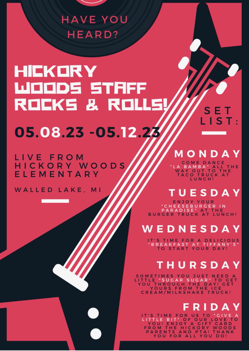 HWEPTA (@hwepta) on Twitter photo We appreciate our amazing teachers and staff everyday, but one week from today, we will celebrate them even more! <a href="/HWE_Hawks/">Hickory Woods Elem</a> <a href="/WalledLkSchools/">Walled Lake Schools</a> We appreciate our amazing teachers and staff everyday, but one week from today, we will celebrate them even more! <a href="/HWE_Hawks/">Hickory Woods Elem</a> <a href="/WalledLkSchools/">Walled Lake Schools</a>