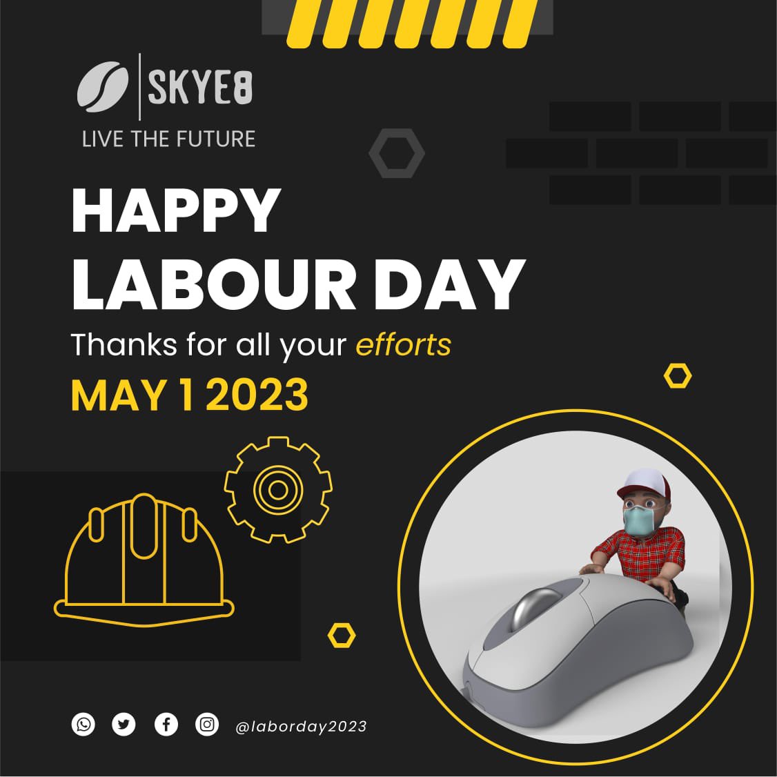 Skye8Info's tweet photo. Today we stand with the International Labour Organization  to promote and uphold the rights of the working class all around the world and especially here in Cameroon 🇨🇲. #HappyWorkersDay #happylaborday  #HappyMayDay https://t.co/OY4wMloNo5