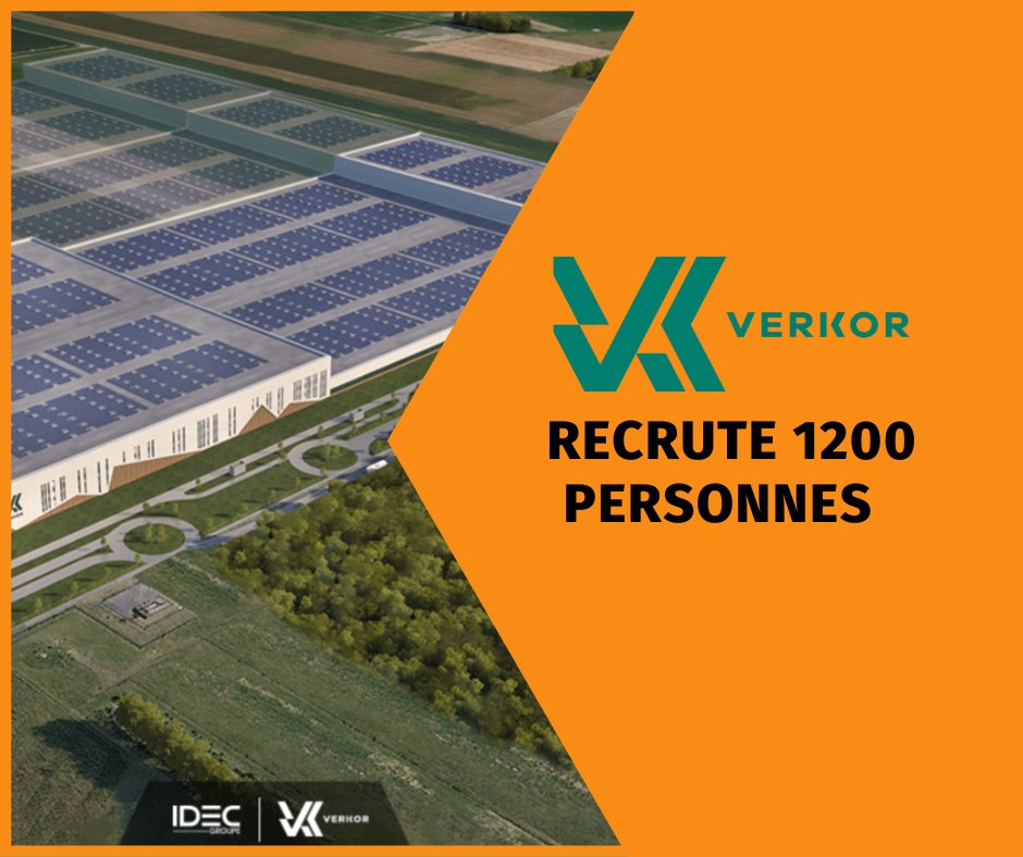 [DUNKERQUE DESTINATION EMPLOI] 💼
La société @VerkorSA entreprise Française recrute près de 1200 personnes pour la 1ère phase d’ouverture de sa gigafactory dunkerquoise ! 
𝐏𝐨𝐮𝐫 𝐞𝐧 𝐬𝐚𝐯𝐨𝐢𝐫 𝐩𝐥𝐮𝐬 👉 hubs.la/Q01MWwCN0