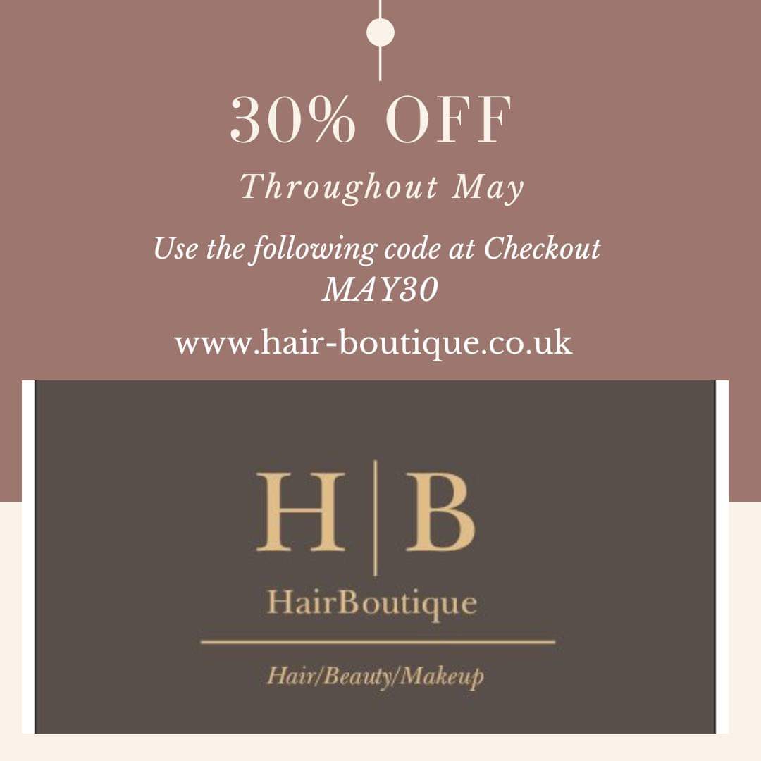 **MAY 30% OFF**
 my online shop    throughout May, using  Code: MAY30 at checkout.
T&Cs apply: 
#haircare #giftideas #wellahair #nailcare #opi #opinails #cnd #wellaprofessional #cndnails #nouvatan #selftan #shoplocal #hottools #cheshire #shoponline #shoponlinelocal