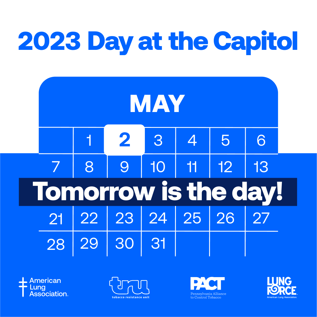 ALAPACT's tweet image. Tomorrow’s the day! We will be BACK in Harrisburg for Day at the Capitol 2023 and in-person for the first time since 2019 to #SaveMSAinPA and support #CleanAirForALL! Learn more at pactonline.org/DATC-2023
#DATC2023