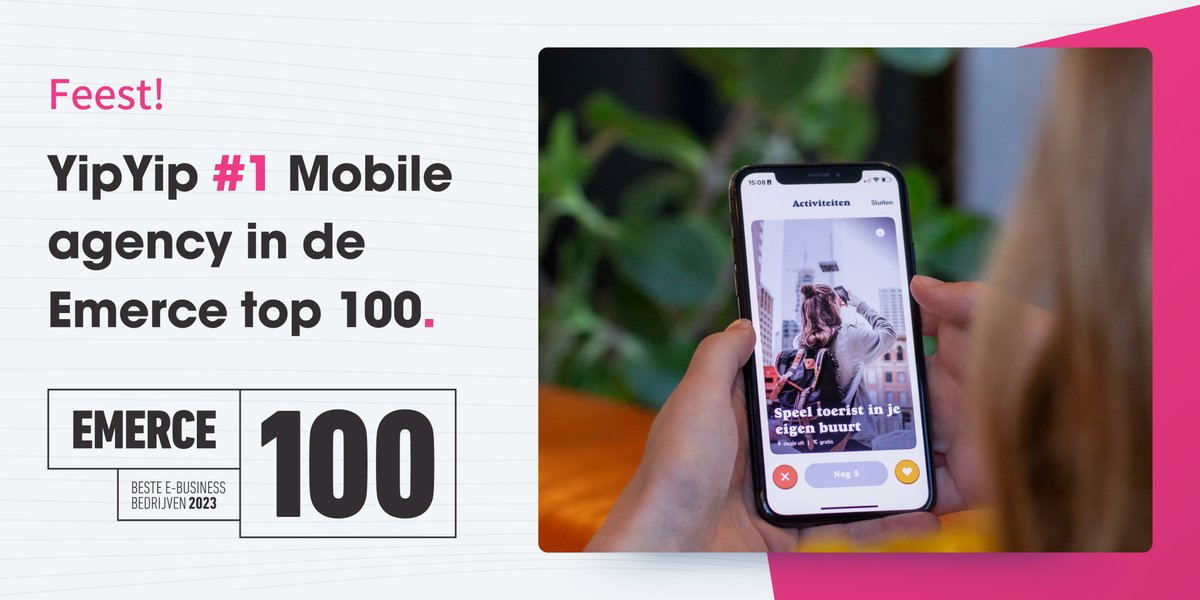 🎉Trots! 
Emerce heeft YipYip uitgeroepen tot één van de beste app ontwikkelaars van Nederland!
Met 6.5 sterren staan we op een gedeelde eerste plek, categorie Mobile Agencies.

Op naar nog meer mooie projecten en de volgende Emerce100! 🚀

yipyip.nl/artikelen/yipy…