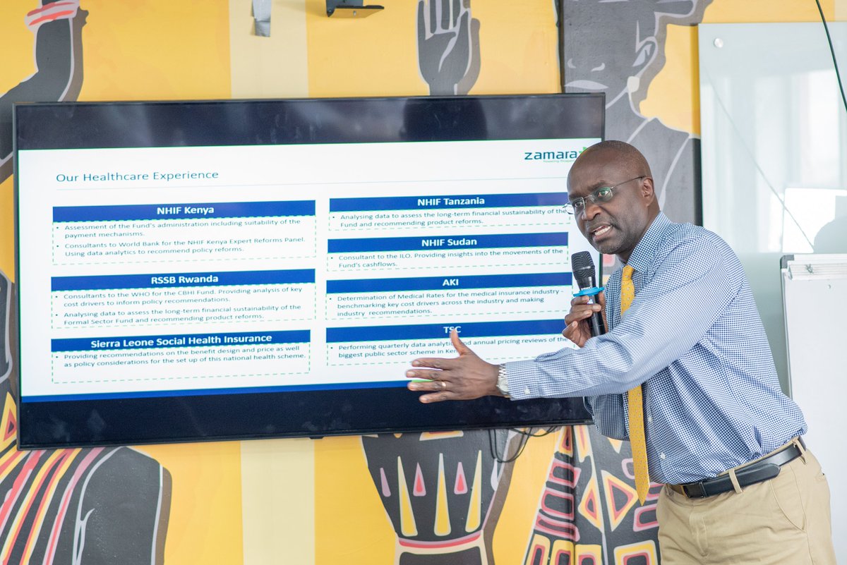 Zamara Kenya's James Olubayi taking participants of the Training for State Health Insurance in Nigeria through the role of health insurance in achieving #UHC