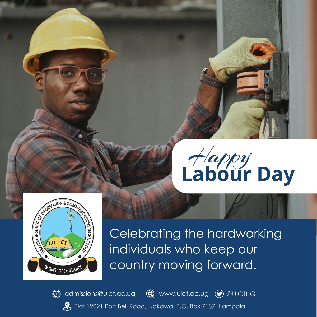 Today, on #LabourDay ,we honour & celebrate the hard work & dedication of all workers. Your contributions are invaluable to the growth & success of our society. Thank for your efforts and commitment! @MoICT_Ug @UCC_Official @GovUganda #InternationalWorkersDay2023 #LabourDay