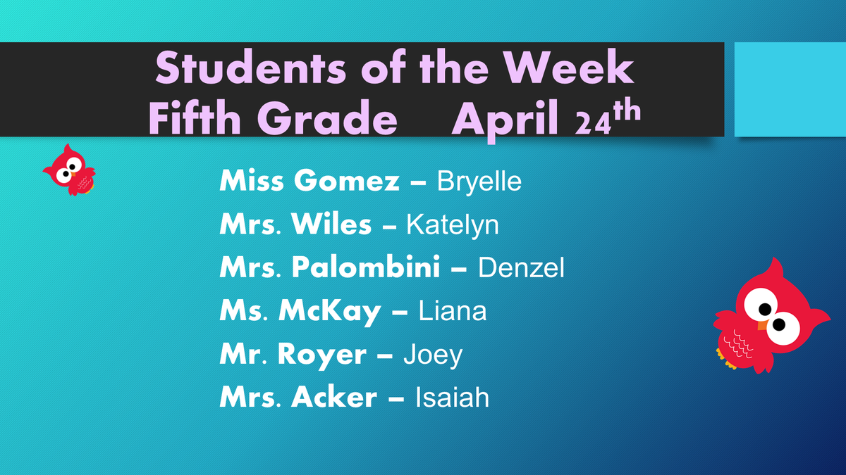 forestcityelem's tweet photo. Congratulations to our Students of the Week last week! You make us proud! https://t.co/X8tyfEv2G6