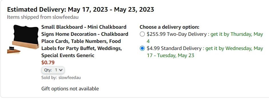 rohitgupta2476's tweet photo. @AmazonAustralia  is it listing bug , actual delivery charge is 4.99 in one listing for 0.5$ item . in another duplicate listing by same shipper charges normal is 124.75 and fast is 6255.99 $ .better to fix bug. is it eligible for bounty bug #bountybug https://t.co/06gm5Pcxf3